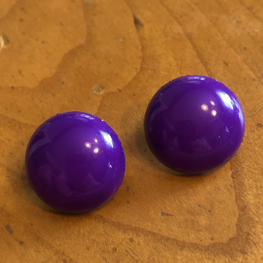 Vintage Purple Plastic Earrings